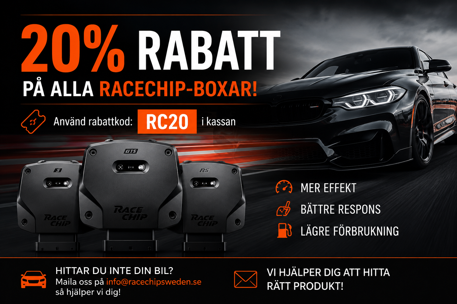 20% rabatt på alla RaceChip-boxar!